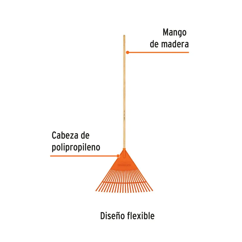ESCOBA PLÁSTICA FLEXIBLE PARA JARDÍN TRUPER DE 22 DIENTES