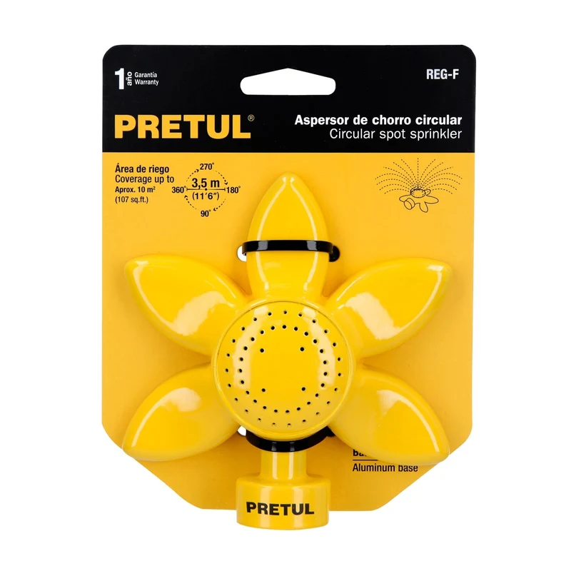 REGADERA CIRCULAR CON FLOR, PRETUL BASE DE ALUMINIO DE 40 A 50 PSI