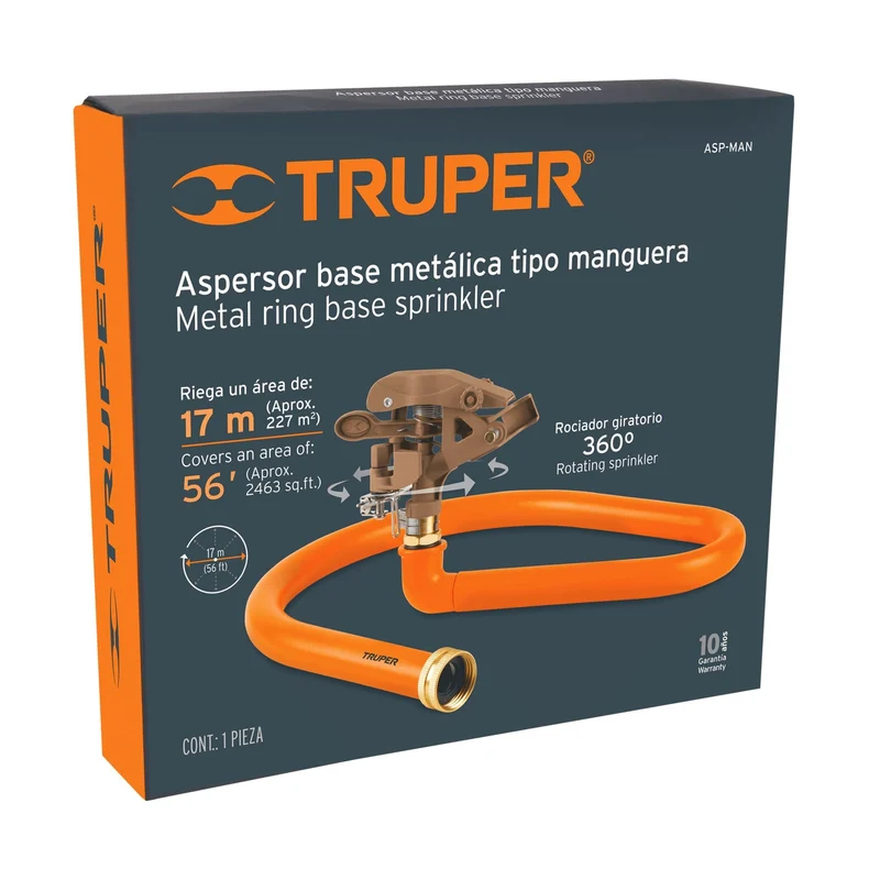 ASPERSOR BASE METÁLICA TRUPER, TIPO MANGUERA