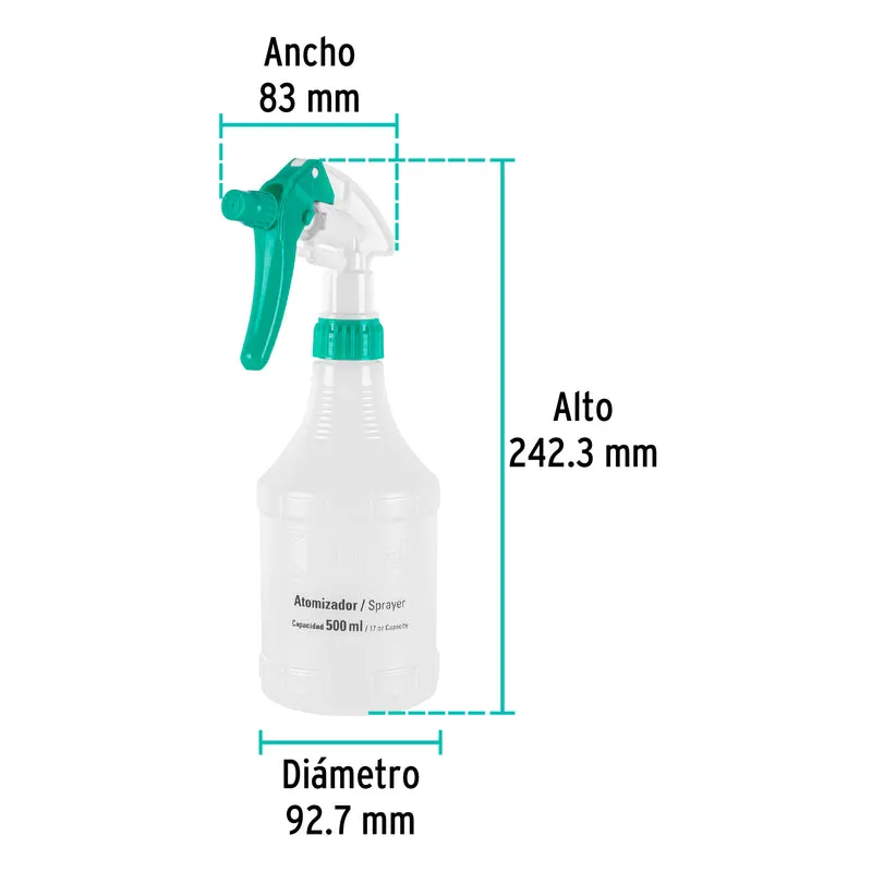 ATOMIZADOR KLINTEK DE 1/2 LITRO BLANCO