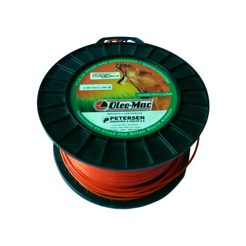 HILO DE NYLON REDONDO OLEO MAC 2.40MM X 194M, ROLLO 1 KG ALTA TECNOLOGÍA