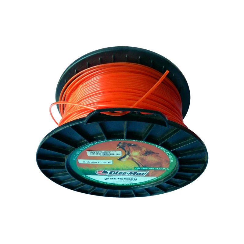 HILO DE NYLON REDONDO OLEO MAC 2.40MM X 194M, ROLLO 1 KG ALTA TECNOLOGÍA