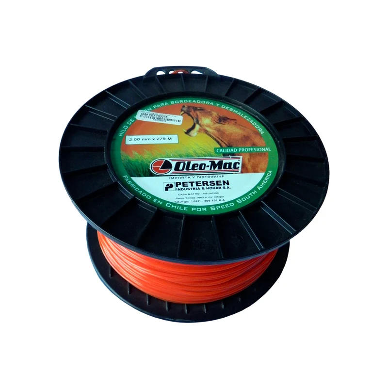 HILO DE NYLON REDONDO OLEO MAC 2.00MM X 279M, ROLLO 1 KG ALTA TECNOLOGÍA
