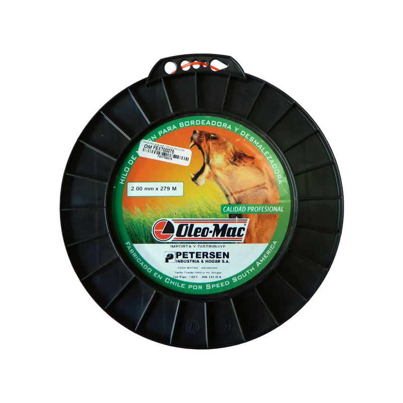 HILO DE NYLON REDONDO OLEO MAC 2.00MM X 279M, ROLLO 1 KG ALTA TECNOLOGÍA