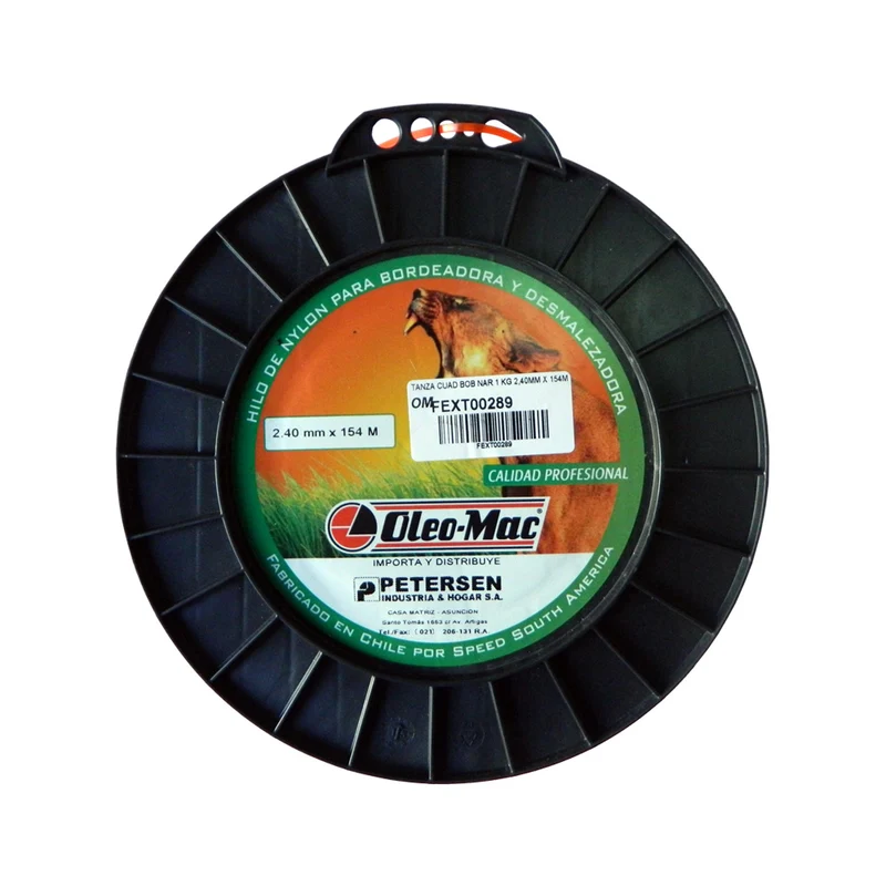 HILO DE NYLON CUADRADO OLEO MAC 2.40MM X 154M, ROLLO 1KG