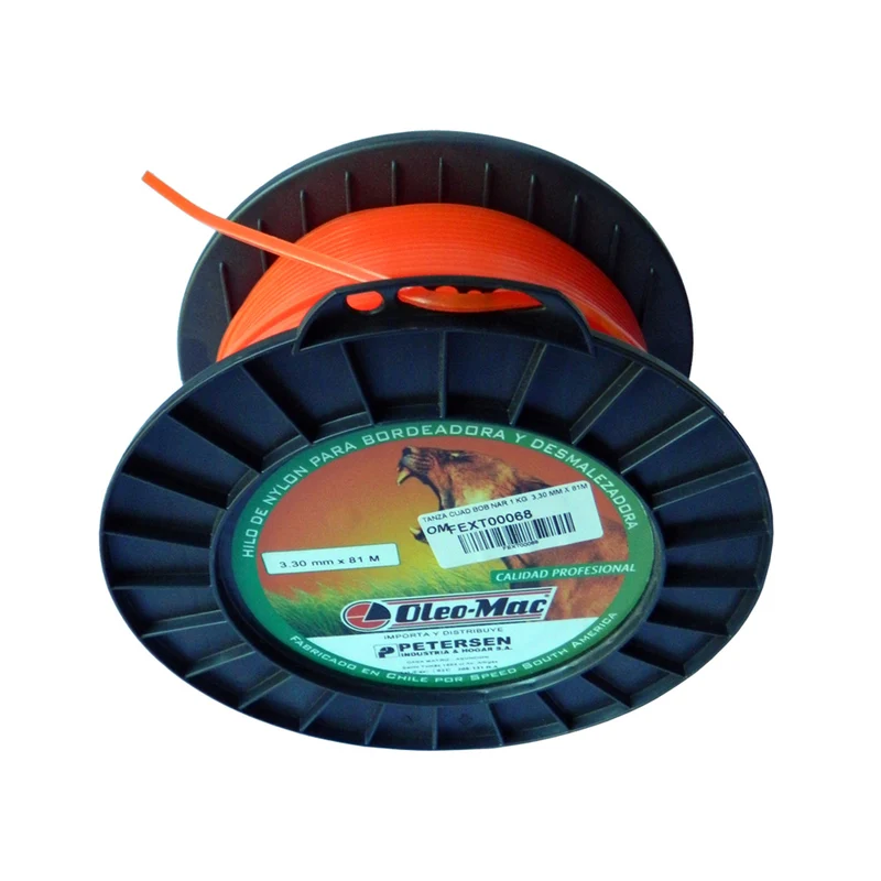 HILO DE NYLON CUADRADO OLEO MAC 3.30MM X 81M, ROLLO 1KG ALTA TECNOLOGÍA