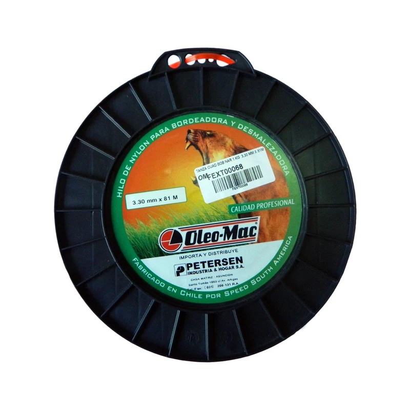 HILO DE NYLON CUADRADO OLEO MAC 3.30MM X 81M, ROLLO 1KG ALTA TECNOLOGÍA