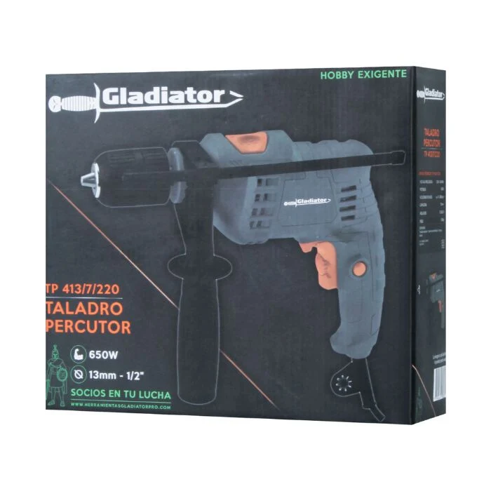 TALADRO PERCUTOR GLADIATOR 13MM 650W