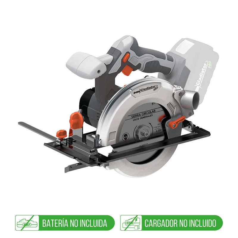 SIERRA CIRCUALAR RECARGABLE GLADIATOR 18V SIN BATERÍA Y CARGADOR