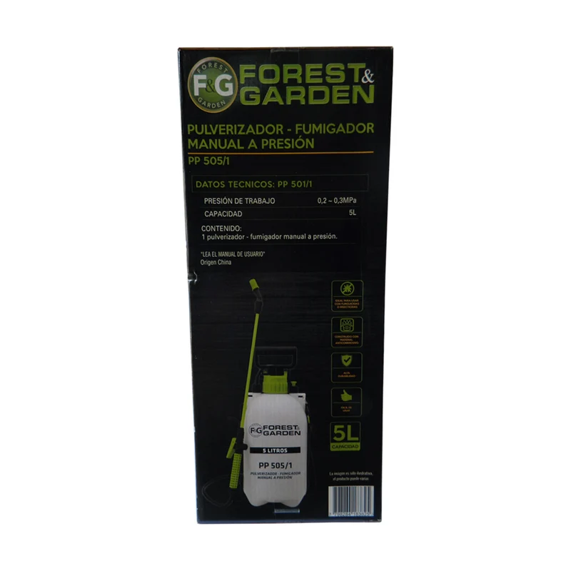 PULVERIZADOR MANUAL A PRESIÓN FOREST & GARDEN 5LITROS