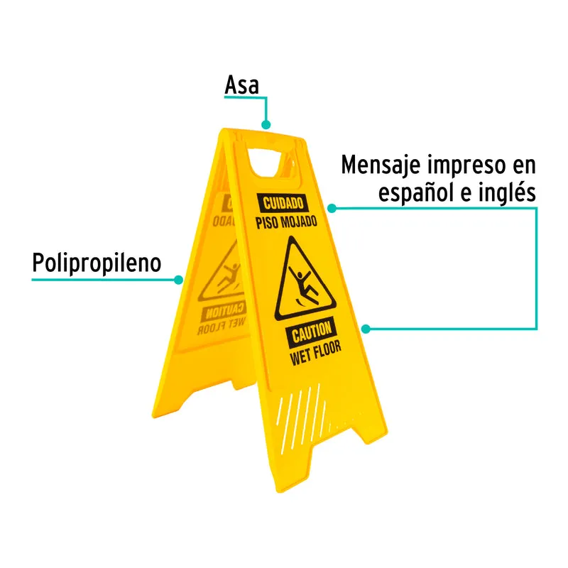 LETRERO DE PISO RESBALOSO KLINTEK DE 60 CM