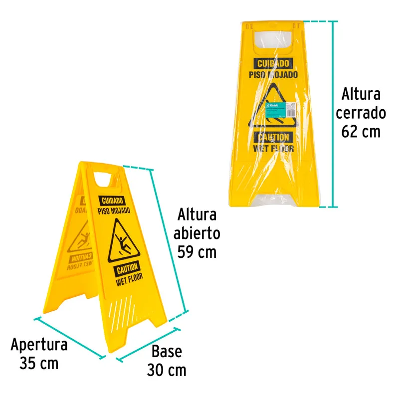 LETRERO DE PISO RESBALOSO KLINTEK DE 60 CM