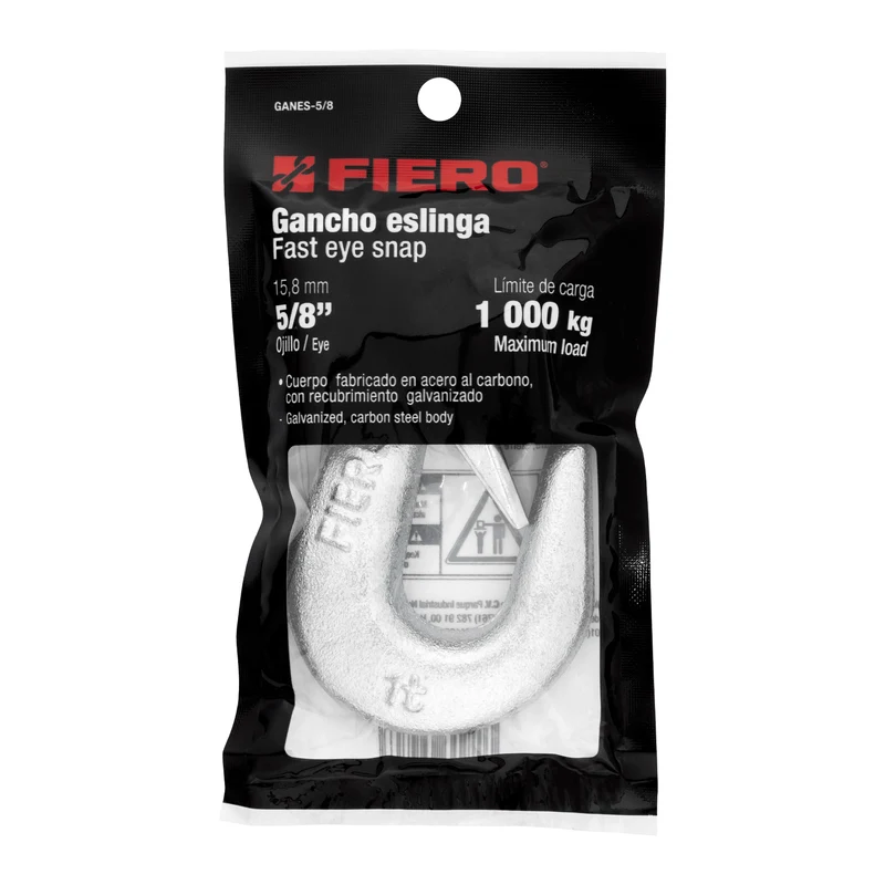 GANCHO ESLINGA DE ACERO FORJADO 5/8" FIERO, CARGA 1000 KG