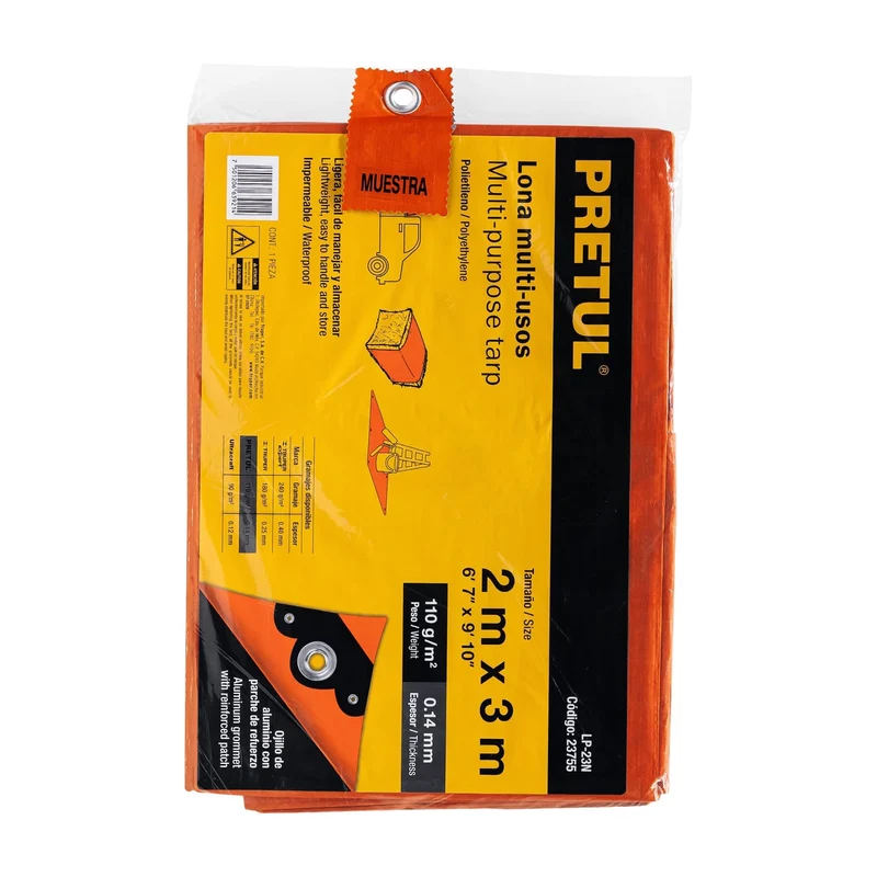 LONA PRETUL 2 X 3 M, NARANJA