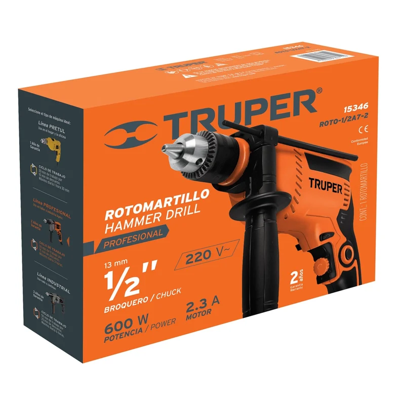 ROTOMARTILLO PROFESIONAL TRUPER DE 1/2" 600 W