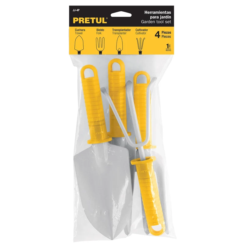 JUEGO DE 4 HERRAMIENTAS DE 5" (13 CM) PARA JARDÍN, PRETUL