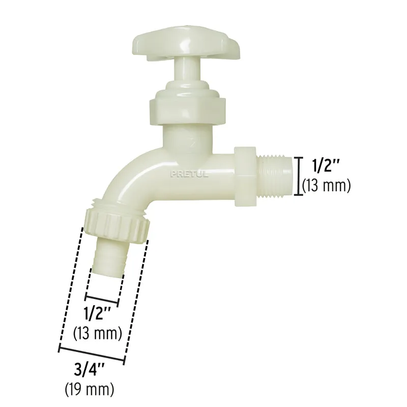 CANILLA PARA JARDÍN PRETUL, 1/2" PLÁSTICA