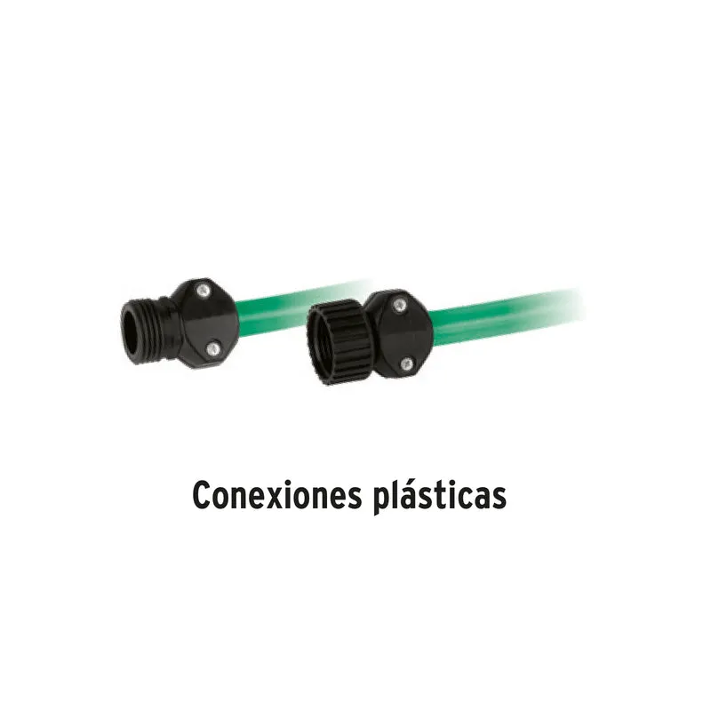MANGUERA VERDE 1/2" 2 CAPAS 10M PRETUL, CONEXIONES PLÁSTICAS