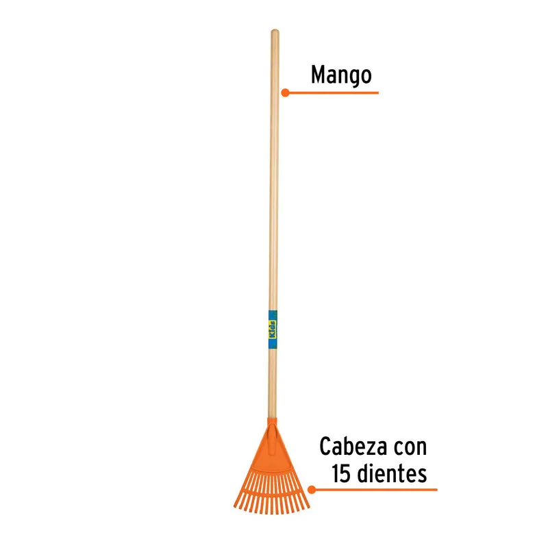 ESCOBA DE JARDÍN PARA NIÑOS TRUPER, MANGO DE 42" (107 CM)