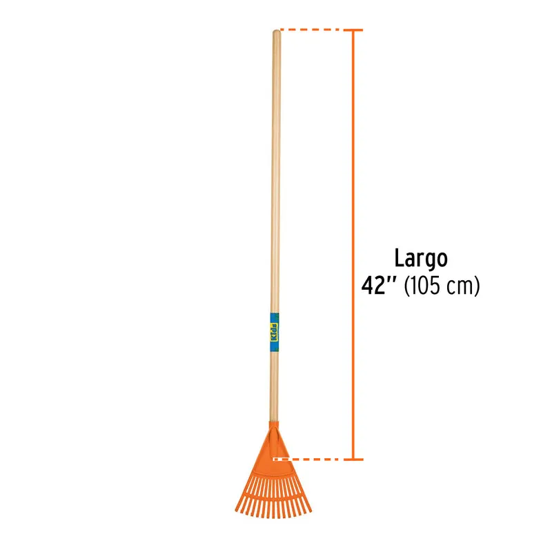ESCOBA DE JARDÍN PARA NIÑOS TRUPER, MANGO DE 42" (107 CM)