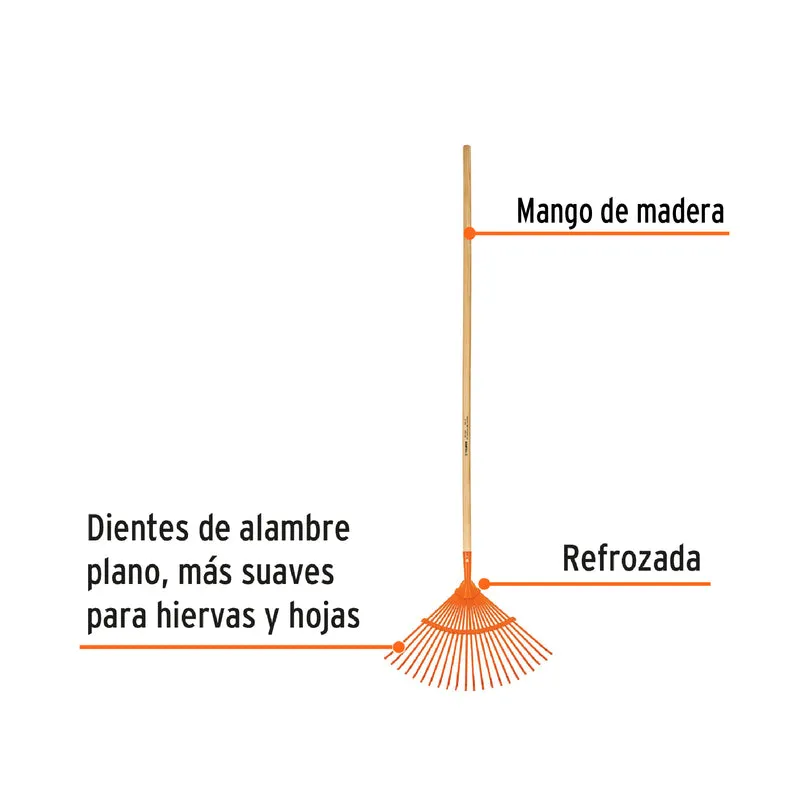 ESCOBA METÁLICA, 22 DIENTES PLANOS TRUPER