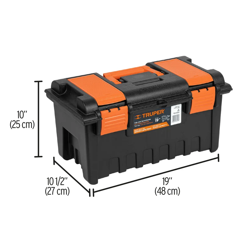 CAJA PARA HERRAMIENTA TRUPER DE 19" (48 CM) CON COMPARTIMENTOS