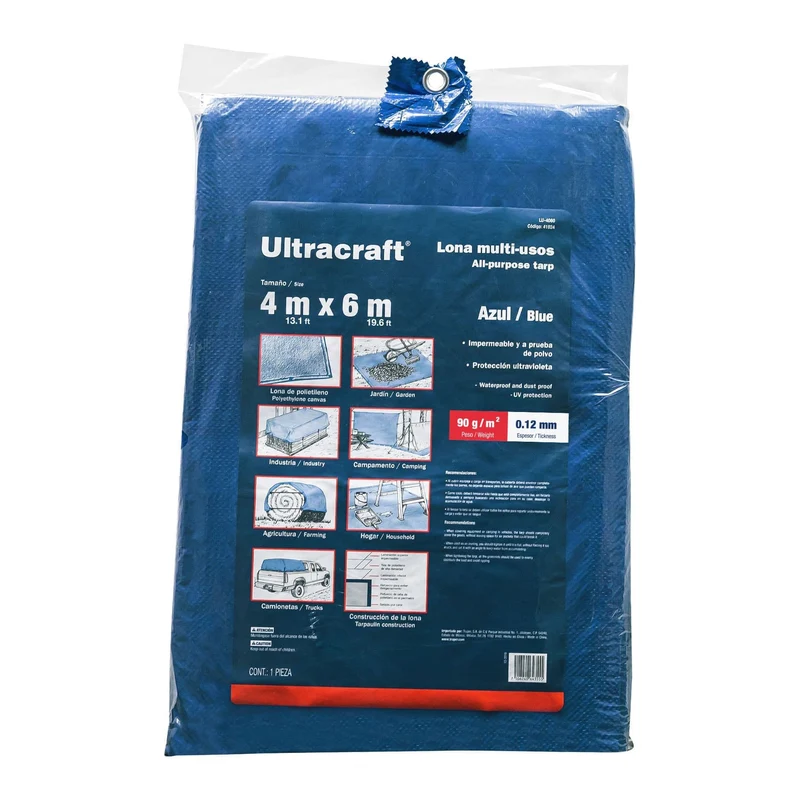 LONA ULTRACRAFT TRUPER 4.0 X 6.0 M AZUL PROTECCIÓN ULTRAVIOLETA