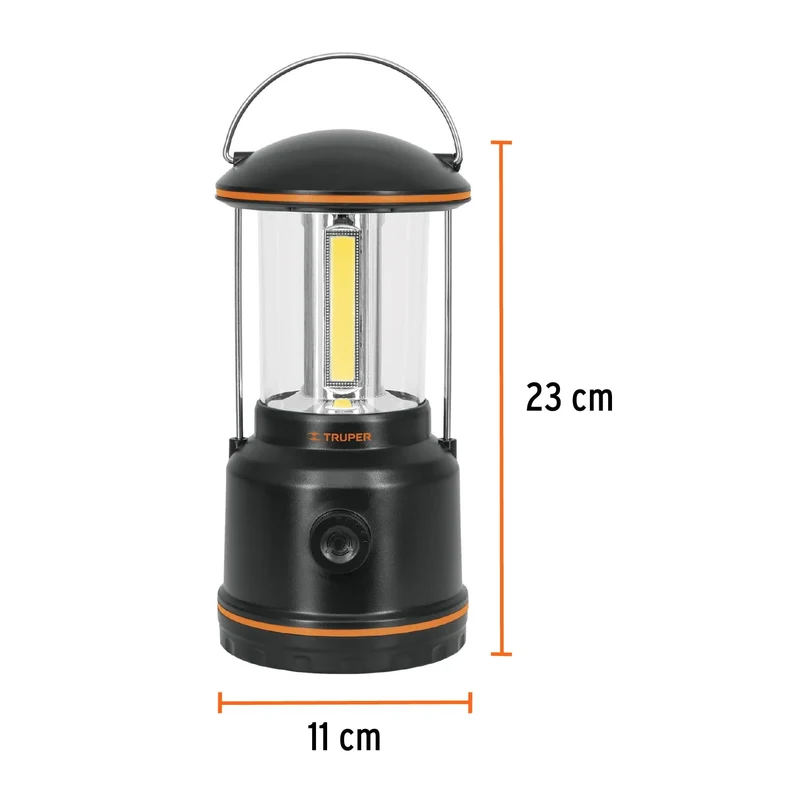 LINTERNA LED PARA CAMPAMENTO TRUPER, TIPO FAROL DE PILAS 3 D LUZ ATENUABLE