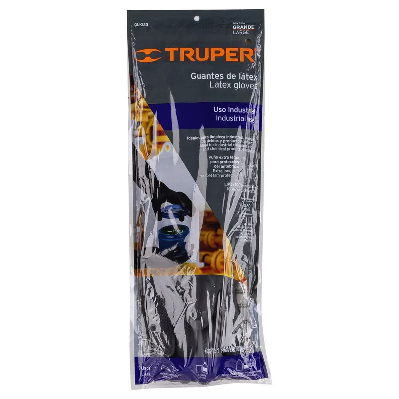 GUANTES TRUPER DE LÁTEX 100% NATURAL INDUSTRIALES, TALLA GRANDE