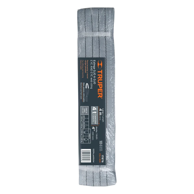 ESLINGA TRUPER OJO A OJO DE 4" X 4 M BANDAS PLANAS 100% POLIÉSTER