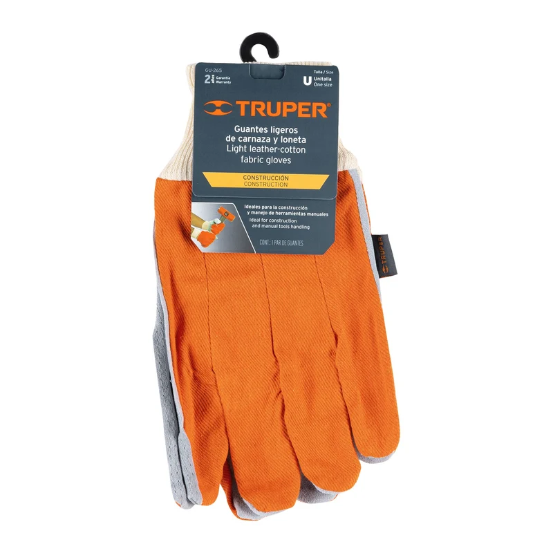 GUANTES TRUPER DE CARNAZA Y LONETA USO LIGERO