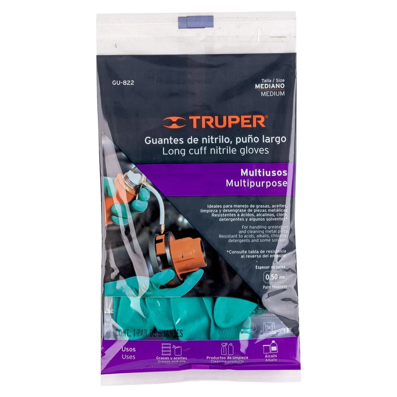 GUANTES TRUPER DE NITRILO VERDE MULTIUSOS TALLA MEDIANO