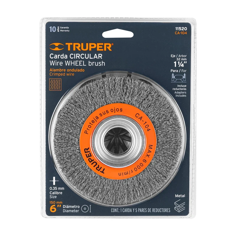 CARDA TRUPER DE ALAMBRE ONDULADO 6" X 3/4" PARA ESMERIL