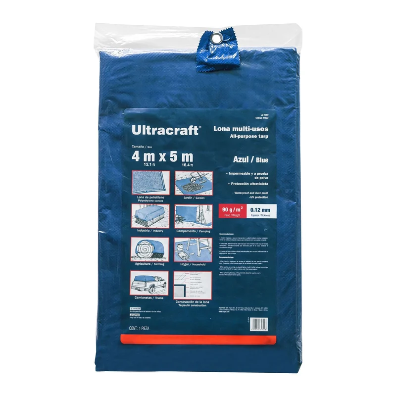 LONA ULTRACRAFT 4.0 X 5.0 M AZUL PROTECCIÓN ULTRAVIOLETA