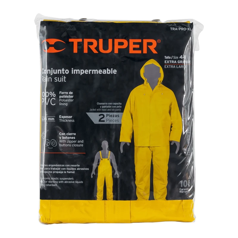 CONJUNTO IMPERMEABLE DOBLE CAPA TRUPER TALLA EXTRA GRANDE