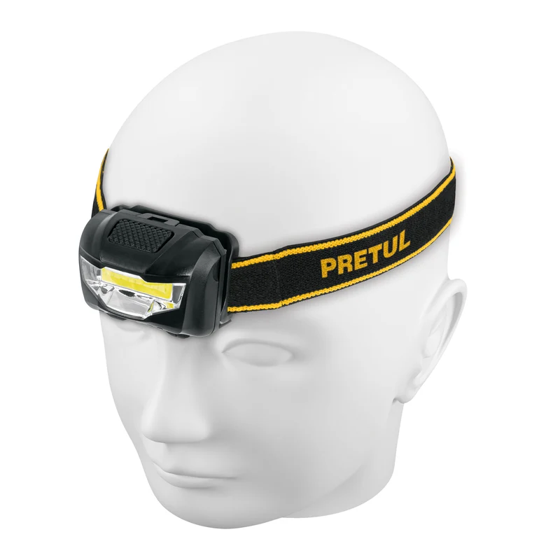 LINTERNA DE MINERO LED 100 LM DE 3 PILAS AAA, PRETUL