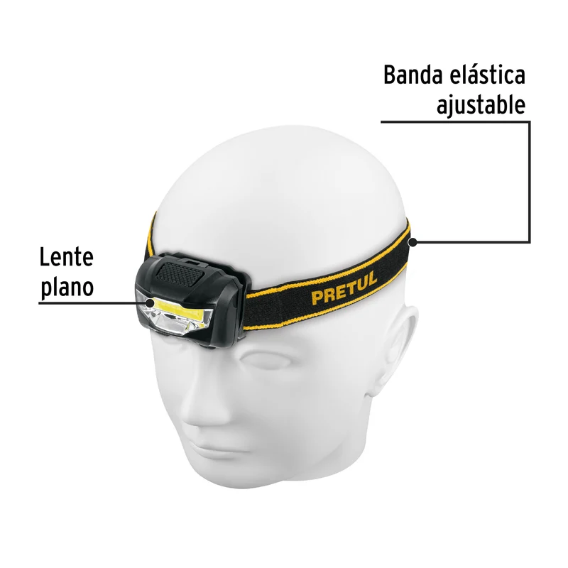 LINTERNA DE MINERO LED 100 LM DE 3 PILAS AAA, PRETUL
