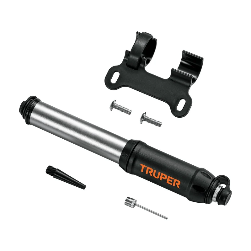 MINI BOMBA MANUAL PARA BICICLETA TRUPER 75 PSI CUERPO LIGERO DE ALUMINIO