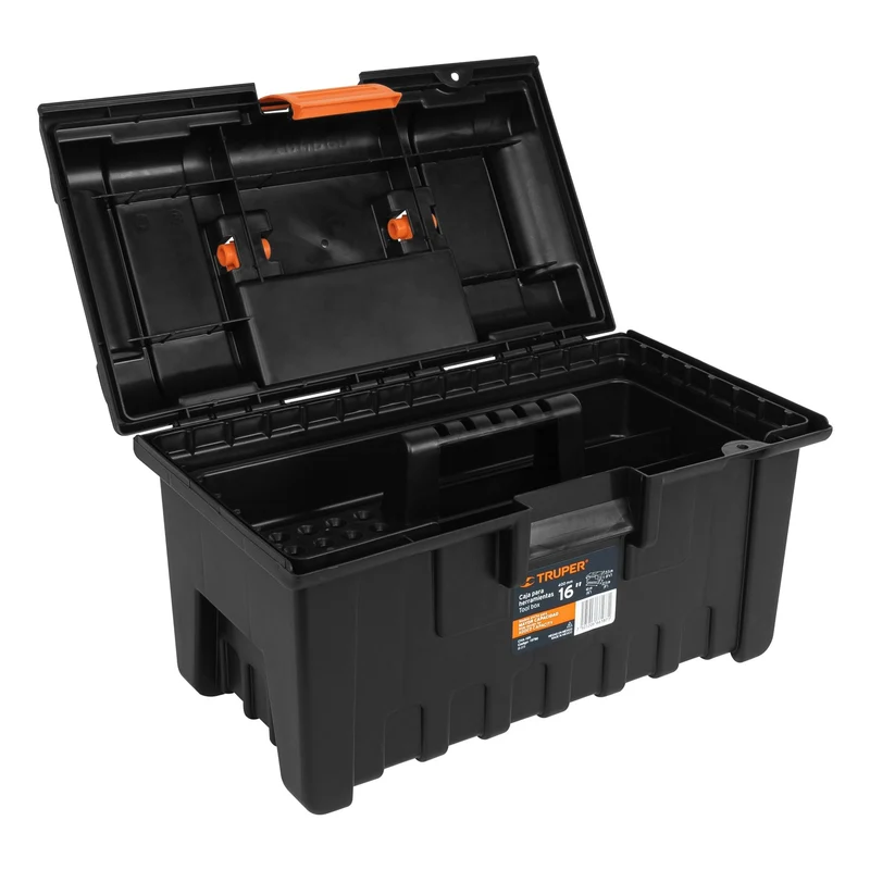 CAJA PARA HERRAMIENTA TRUPER DE 16" 40 CM SIN COMPARTIMENTOS