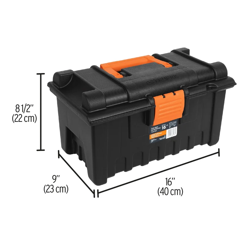CAJA PARA HERRAMIENTA TRUPER DE 16" 40 CM SIN COMPARTIMENTOS