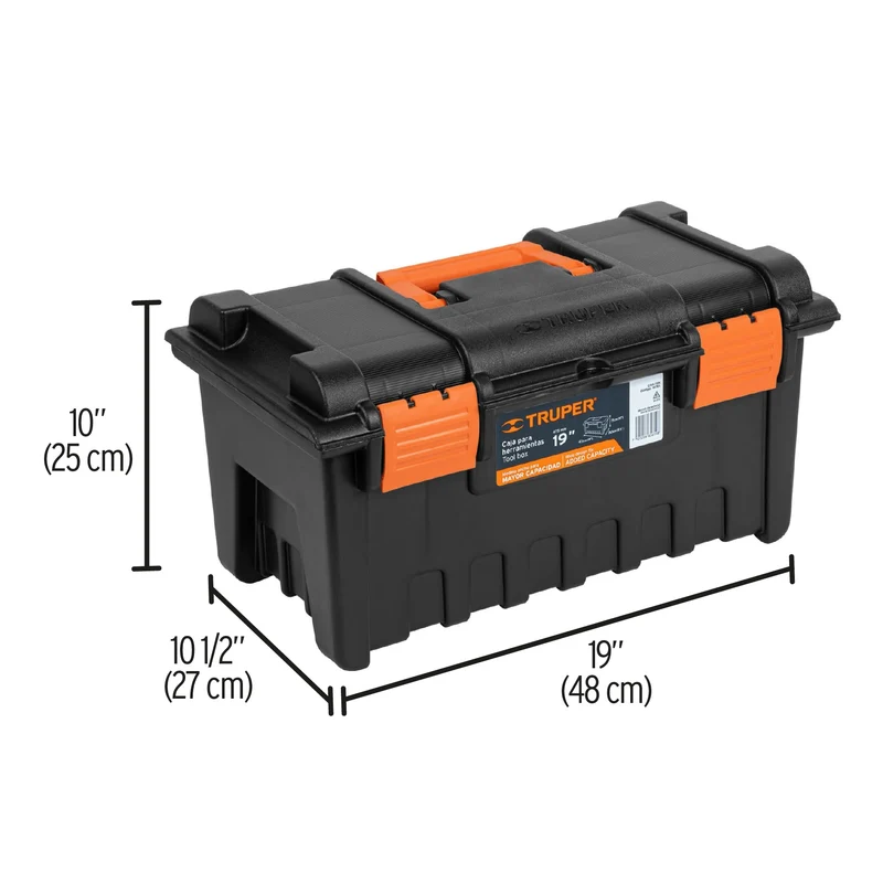 CAJA PARA HERRAMIENTA TRUPER DE 19" 48 CM SIN COMPARTIMENTOS