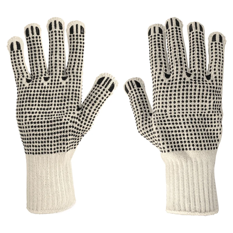 GUANTES DE ALGODÓN PRETUL CON PUNTOS DE PVC EN PALMA Y DORSO