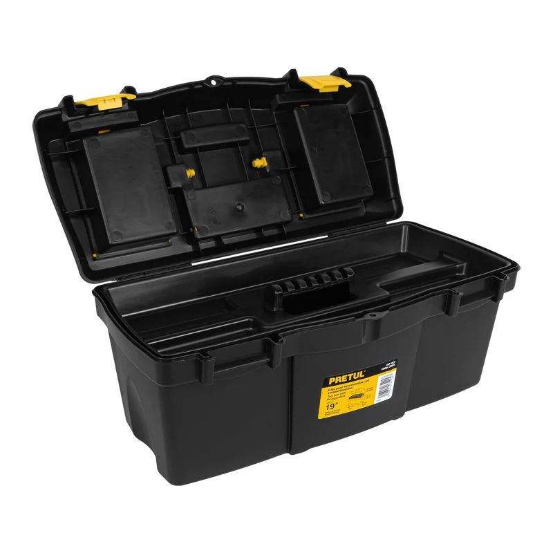 CAJA PARA HERRAMIENTA PLÁSTICA PRETUL 19" (48 CM) CON COMPARTIMENTOS