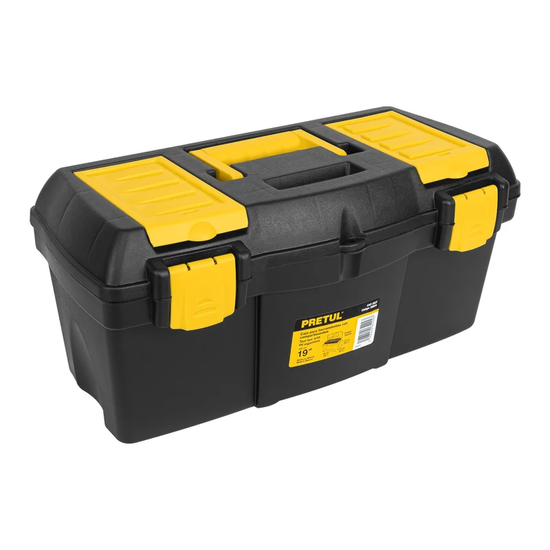 CAJA PARA HERRAMIENTA PLÁSTICA PRETUL 19" (48 CM) CON COMPARTIMENTOS
