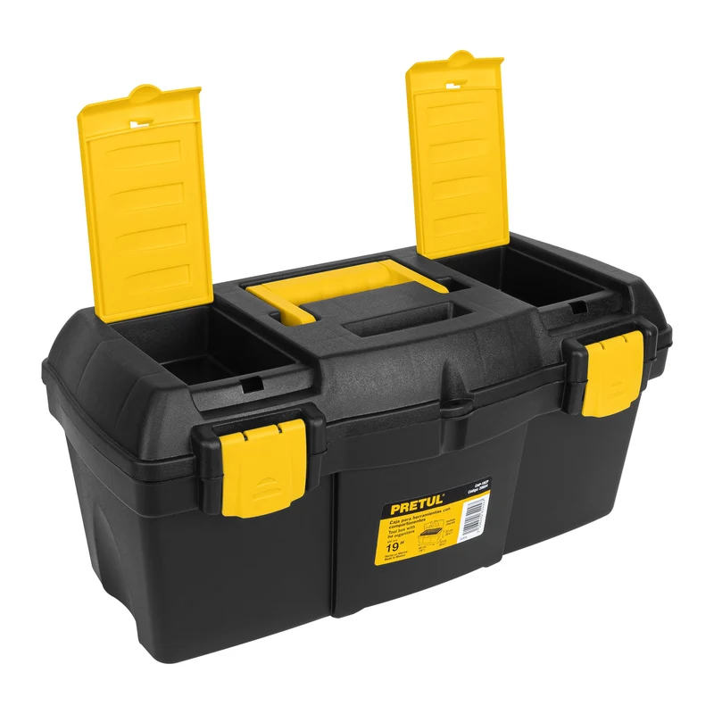 CAJA PARA HERRAMIENTA PLÁSTICA PRETUL 19" (48 CM) CON COMPARTIMENTOS