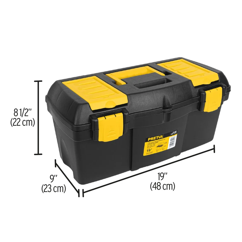 CAJA PARA HERRAMIENTA PLÁSTICA PRETUL 19" (48 CM) CON COMPARTIMENTOS