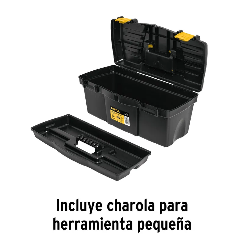 CAJA PARA HERRAMIENTA PLÁSTICA PRETUL 19" (48 CM) SIN COMPARTIMENTOS