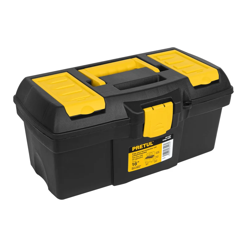 CAJA PARA HERRAMIENTA PLÁSTICA PRETUL 16" (41 CM) CON COMPARTIMENTOS