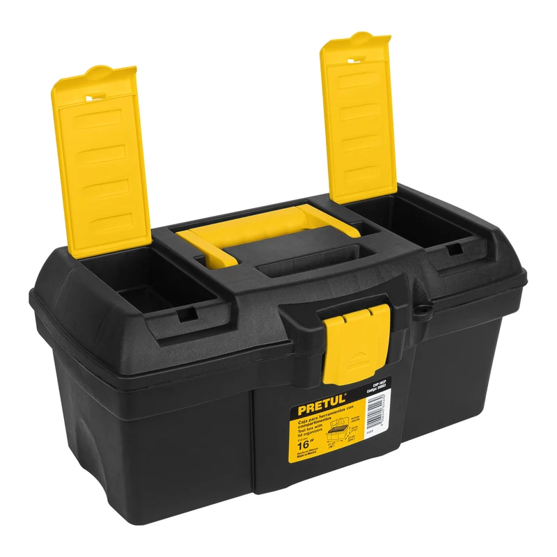 CAJA PARA HERRAMIENTA PLÁSTICA PRETUL 16" (41 CM) CON COMPARTIMENTOS