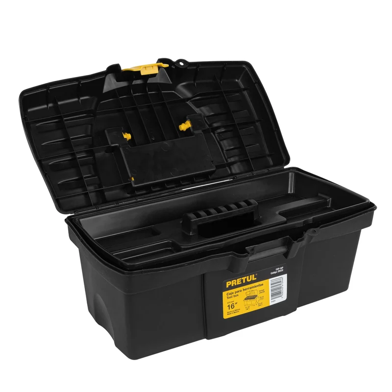 CAJA PARA HERRAMIENTA PLÁSTICA PRETUL 16" (41CM) SIN COMPARTIMENTOS